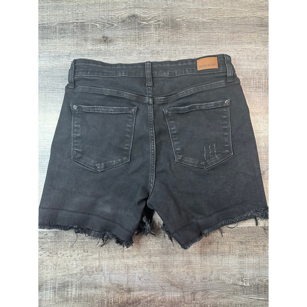 Judy Blue Black Denim Shorts Frayed Tulip Hem Size Large Style# JB15265BK - Picture 8 of 10